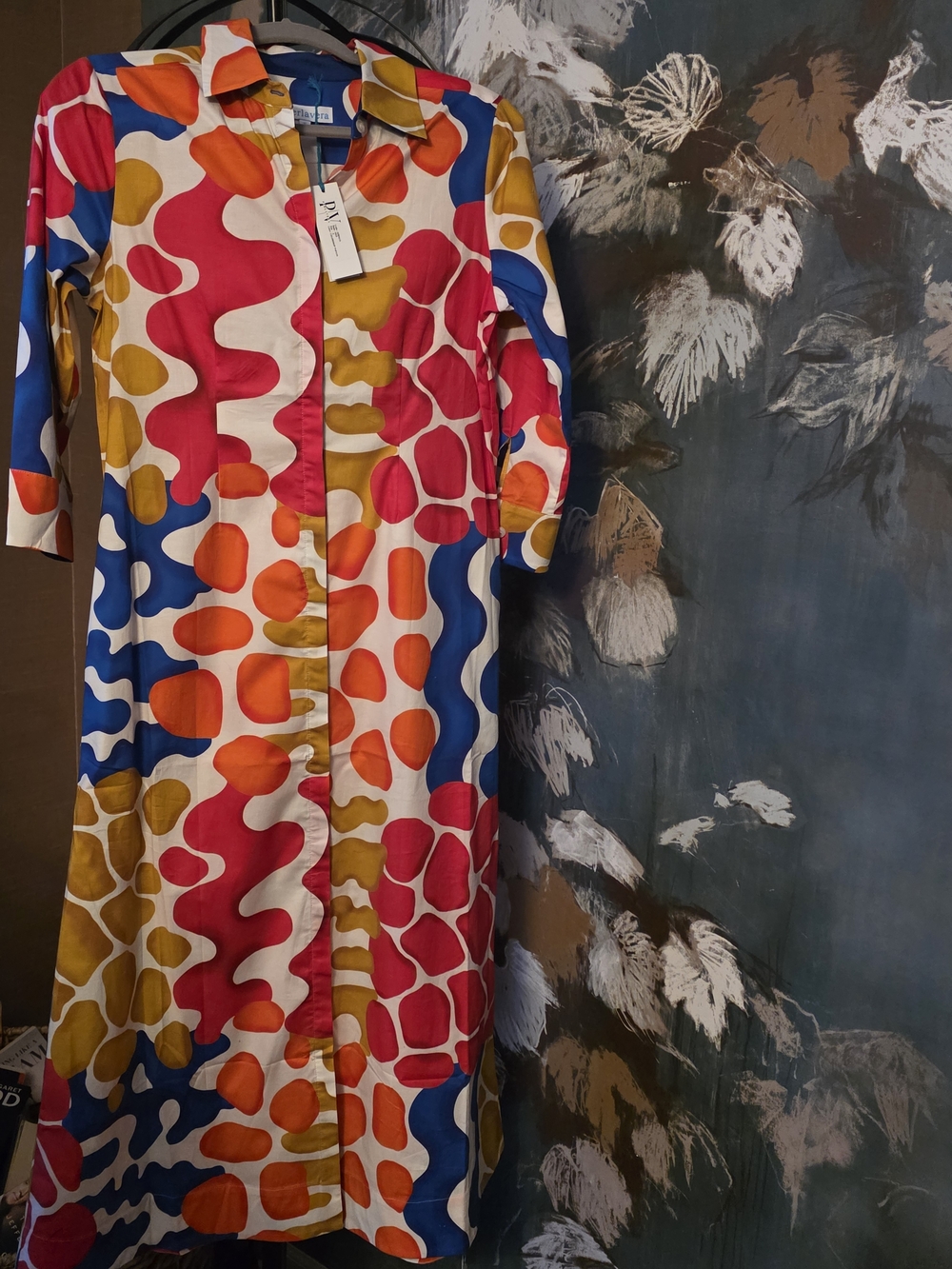 Perlavera Vibrant Classic With A Twist Multicolor Patterned Shirt Dress - Picture 2 of 5